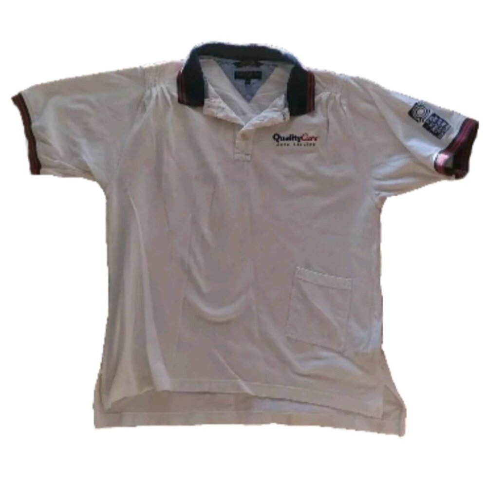 Tommy Hilfiger Polo Shirt Women XL QualityCare Auto Serv Hub City Ford UPCYCLED